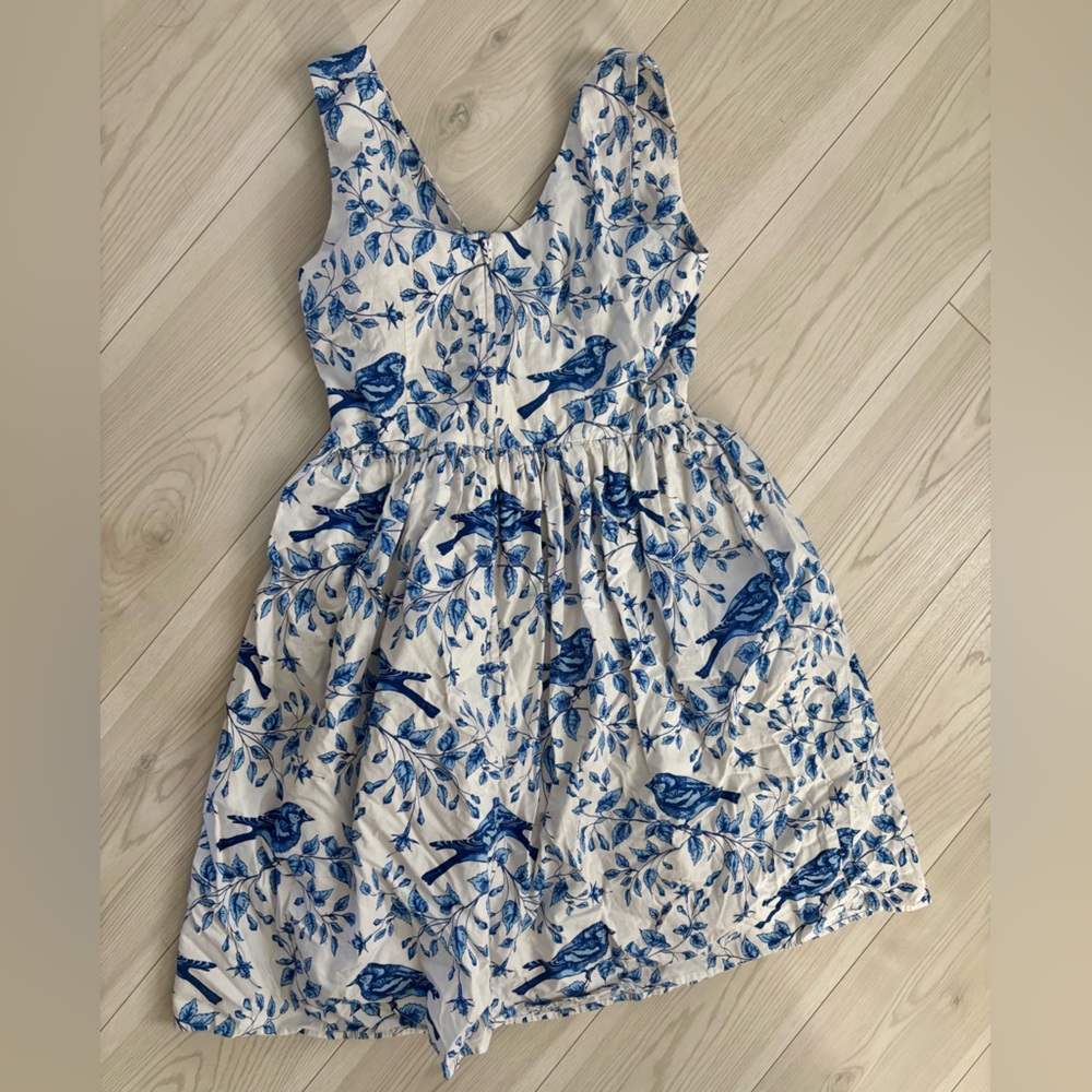 ModCloth Bea & Dot Blue Bird V Neck Dress - Picture 6 of 7